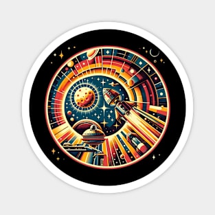 Galactic Odyssey Retro Space Tee Magnet